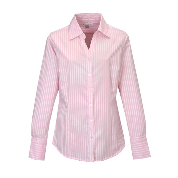 LB970 Taylor Women's Striped Open Neck Dress Shirt Thumbnail