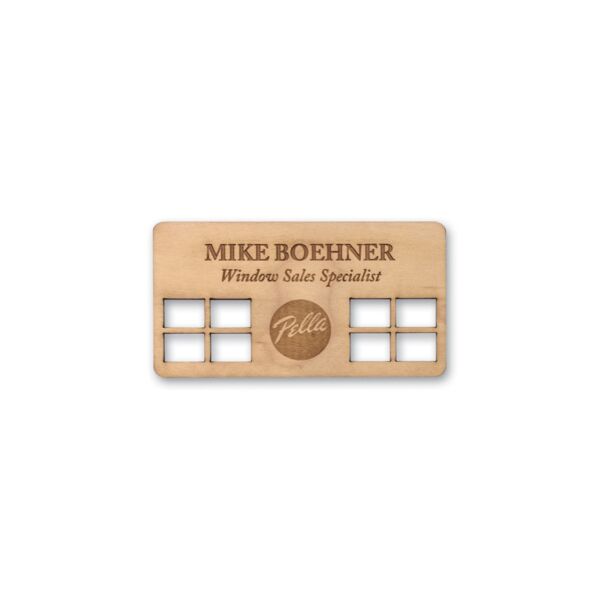 Custom Shape Personalized Wood Badge (1-5 sq inches) Thumbnail